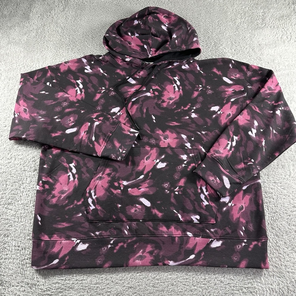 Traj3ctory Hoodie Womens 2x Black Pink Tie Dye Athleticwear Work Out‎ Train NWT